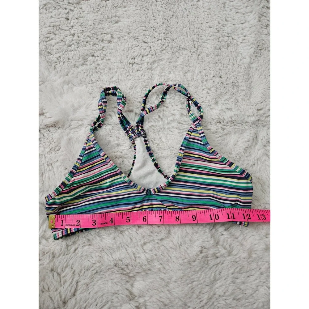 Ella Moss Multi-Color Striped Racerback Bikini Set Swimsuit Size 14 Tween Beach